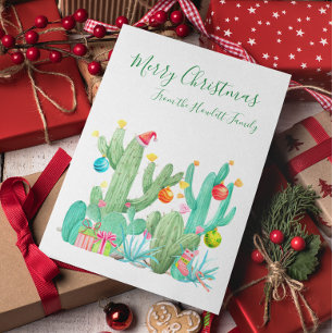 Cartão Postal De Festividades Cactos de Natal Deserto Cacto Sudoeste