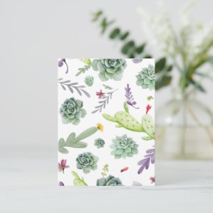 Cartão Postal De Festividades Cactus Pattern