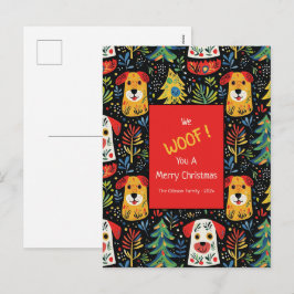 Cartão Postal De Festividades Cães de Natal Postais de Férias Fofos