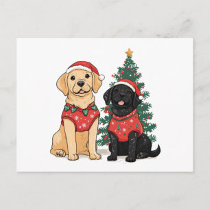 Cartão Postal De Festividades Cães Labrador Retriever de Natal