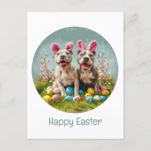 Cartão Postal De Festividades Cães Touro-felz pascoa