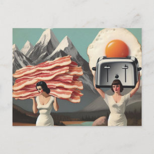 Cartão Postal De Festividades Café da Manhã Surrealista