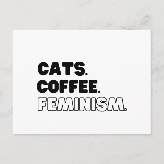 Cartão Postal De Festividades Café Feminismo (Frente)