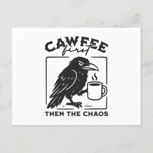 Cartão Postal De Festividades Café primeiro depois do caos