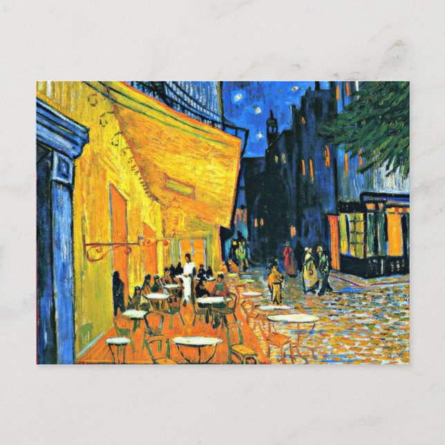 Cartão Postal De Festividades Cafe Terrace by Vincent van Gogh, (Frente)