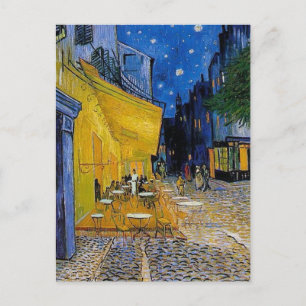 Cartão Postal De Festividades Café Terrace na Noite Vincent van Gogh Trabalho de