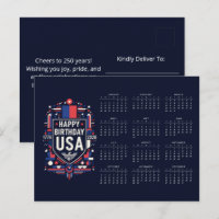 Calendar Happy Birthday EUA 250