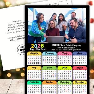 Cartão Postal De Festividades Calendário 2025 de Logotipo Empresarial Moderno Pr