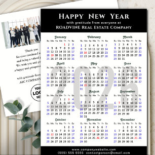 Cartão Postal De Festividades Calendário 2025 Foto de negócios preto moderno sim