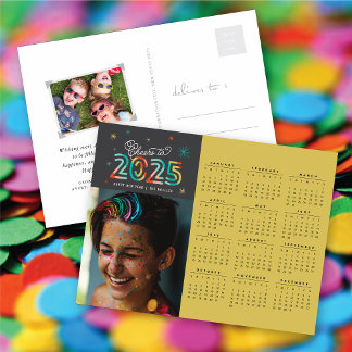Cartão Postal De Festividades Calendário 2025 Novas Foto de Ano