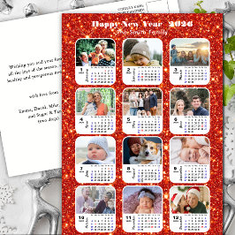 Cartão Postal De Festividades Calendário 2026 Modern Family 12 Foto Brilho Verme
