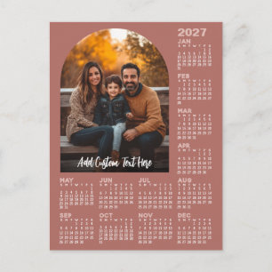 Cartão Postal De Festividades Calendário 2027 com Foto - Ano Completo Terra Cott