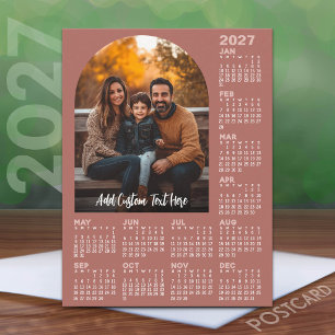 Cartão Postal De Festividades Calendário 2027 com Foto - Ano Completo Terra Cott