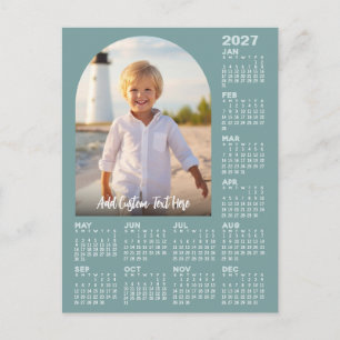 Cartão Postal De Festividades Calendário 2027 com Foto - Arco Moderno
