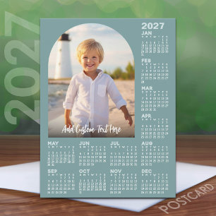 Cartão Postal De Festividades Calendário 2027 com Foto - Arco Moderno