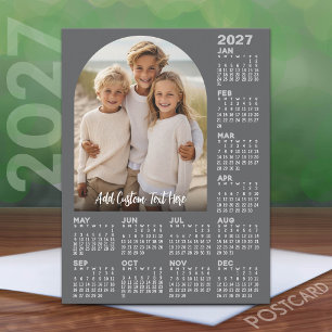 Cartão Postal De Festividades Calendário 2027 com Foto - Arco Moderno