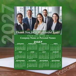 Cartão Postal De Festividades Calendário 2027 Obrigado por Ótimo Ano Negócios Ve