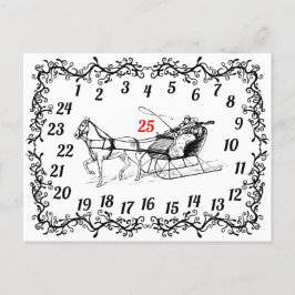 Cartão Postal De Festividades Calendário Antecipado de Contagem de dezembro de N