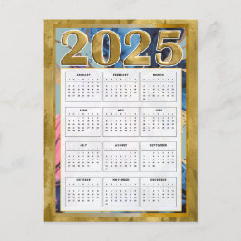 Cartão Postal De Festividades Calendário Anual de 2025 Cartão de Ano Novo