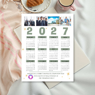 Cartão Postal De Festividades Calendário Corporativo Multi Foto 2027 para Negóci