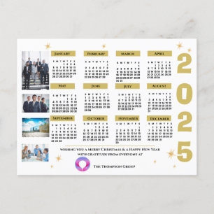 Cartão Postal De Festividades Calendário corporativo profissional de saudação de