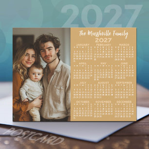 Cartão Postal De Festividades Calendário de 2027 - Foto e Texto Modernos