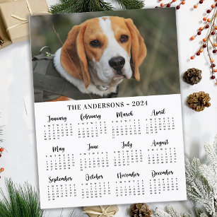 Cartão Postal De Festividades Calendário de Ano Novo da Pet Puppy Dog Personaliz