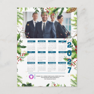 Cartão Postal De Festividades Calendário de Fotos Corporativas de Natal da Pine