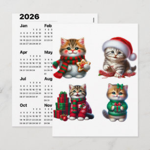 Cartão Postal De Festividades Calendário de Magia de Gatos de Férias Edição de D