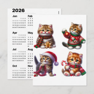 Cartão Postal De Festividades Calendário de Magia do Gato de Férias Edição de De