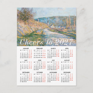 Cartão Postal De Festividades Calendário de Pintura de Arte de Monet 2027 Educaç
