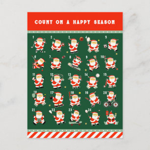 Cartão Postal De Festividades Calendário do Advento Contagem Regressiva de Natal
