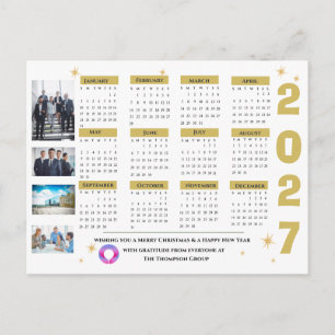 Cartão Postal De Festividades Calendário Estrelas Corporativas Empresariais Logo