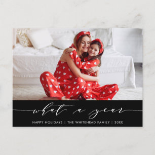 Cartão Postal De Festividades Caligrafia moderna Foto preta de ano