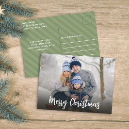 Cartão Postal De Festividades Caligrafia Simples Minimalista de Natal 1 Foto