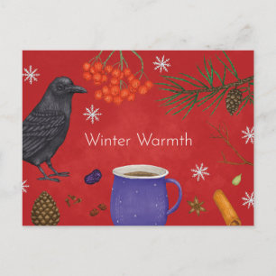 Cartão Postal De Festividades Calor de Inverno, Coleção de contos de inverno Fér