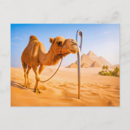 Cartão Postal De Festividades Camelo apertando através do olho da Agulha