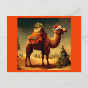 Cartão Postal De Festividades Camelo de Natal 1