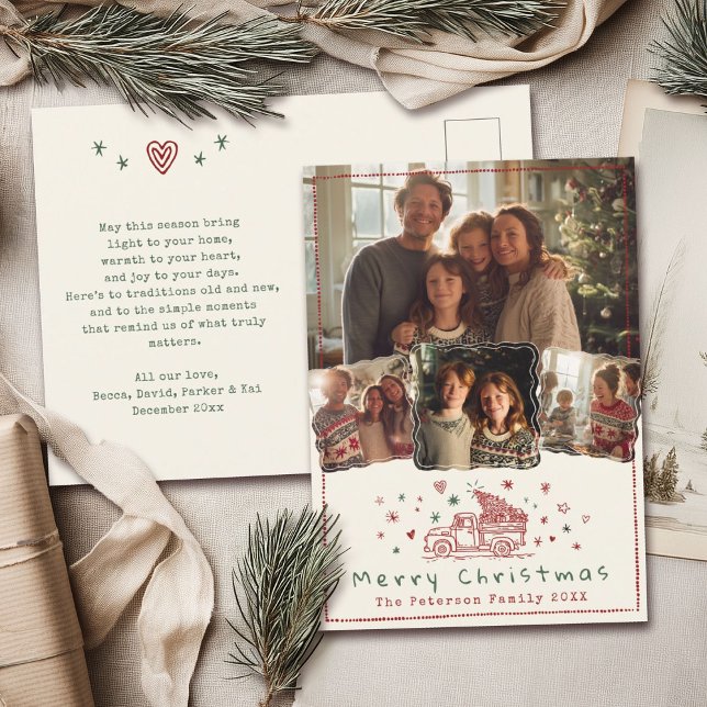 Cartão Postal De Festividades Caminhão de Natal Impressionante Desenhado à Mão F (Criador carregado)