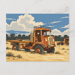 Cartão Postal De Festividades Caminhão Enferrujado Antigo Deserto Pedregoso de S