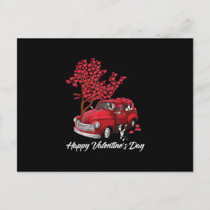 Cartão Postal De Festividades Caminhão Vermelho Feliz Dia dos Namorados Boston T