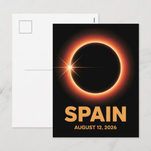 Cartão Postal De Festividades Caminho da Totalidade do Eclipse de 2026 Lembrança