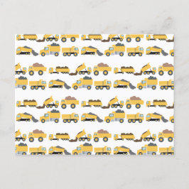 Cartão Postal De Festividades Caminhões De Construção De Bombardeamentos