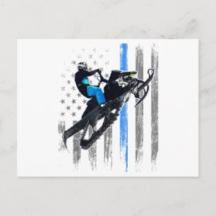 Cartão Postal De Festividades Camisa de Moto de Neve com Bandeira Americana Masc