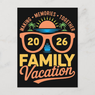 Cartão Postal De Festividades camisas de cruzeiro de férias em família 2026