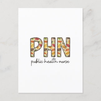 Cartão Postal De Festividades Camiseta de Enfermeira de Saúde Pública PHN RN Enf