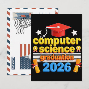 Cartão Postal De Festividades Camiseta de Formatura em Ciência da Computação