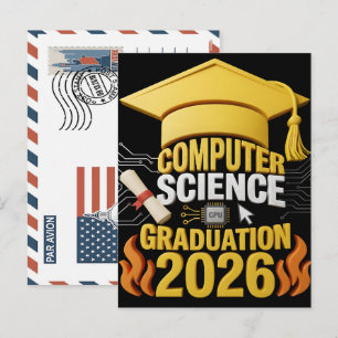 Cartão Postal De Festividades Camiseta de Graduação em Ciência da Computação 