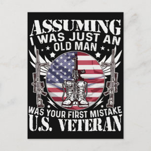 Cartão Postal De Festividades Camiseta Dia dos Veteranos Veterano dos EUA Patrio