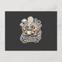 Camiseta Engraçada Pensando Demais Em Andamento |